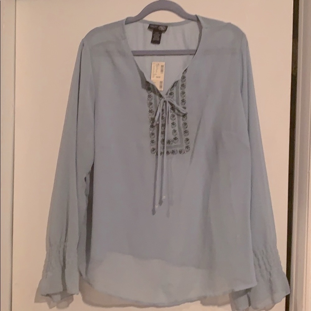 Brand New baby blue sheer top size 18/20